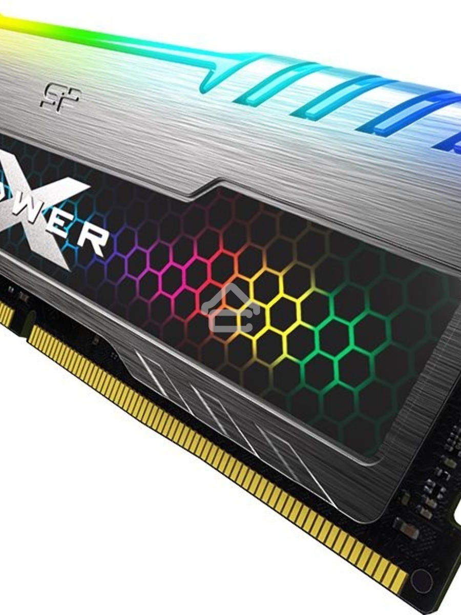 Оперативная память Silicon Power Xpower Turbine, DDR4, 8GB (1x8 GB), 3200 MHz, CL16, DIMM, радиатор, RGB, серый