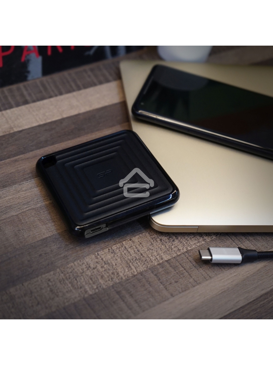 Твердотельный диск 2TB Silicon Power PC60, External, USB 3.2 Type-C [R/W - 540/500 MB/s] черный