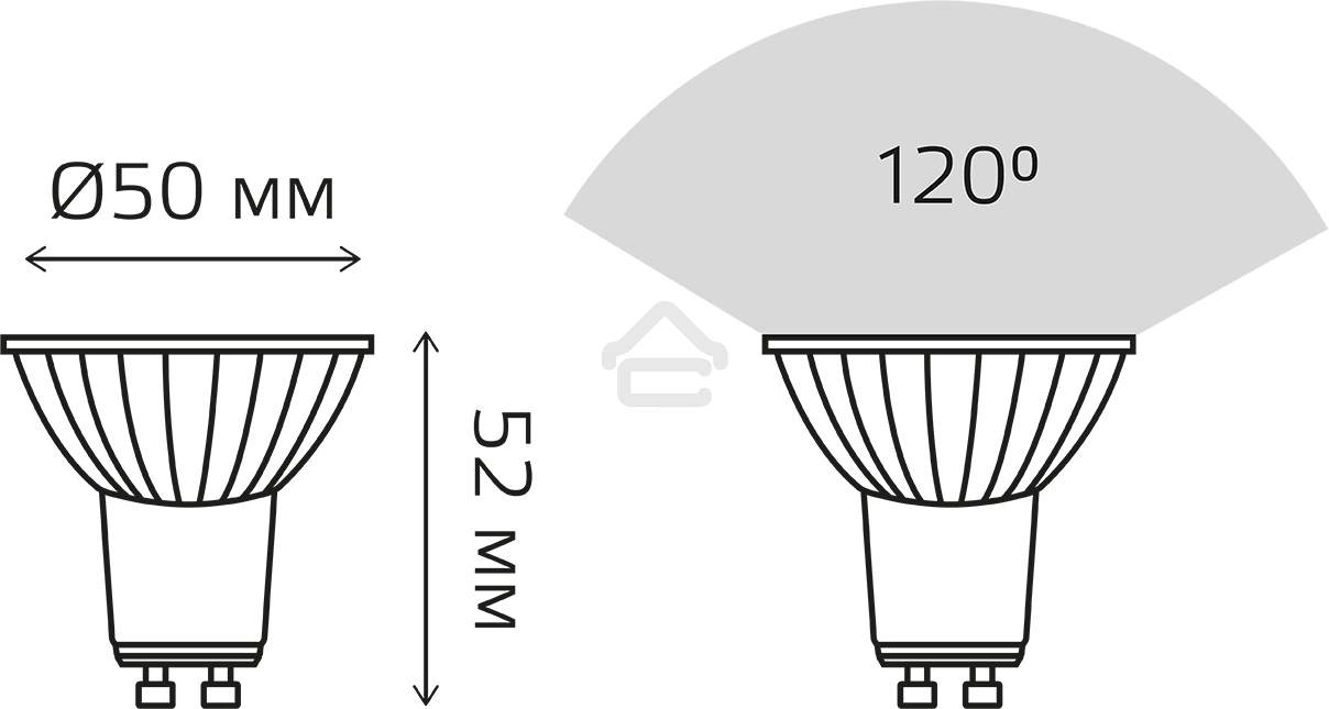 Лампа светодиодная Gauss Basic 8Вт цок.:GU10 софит св.свеч.теп.св./дневн. (упак.:10шт)