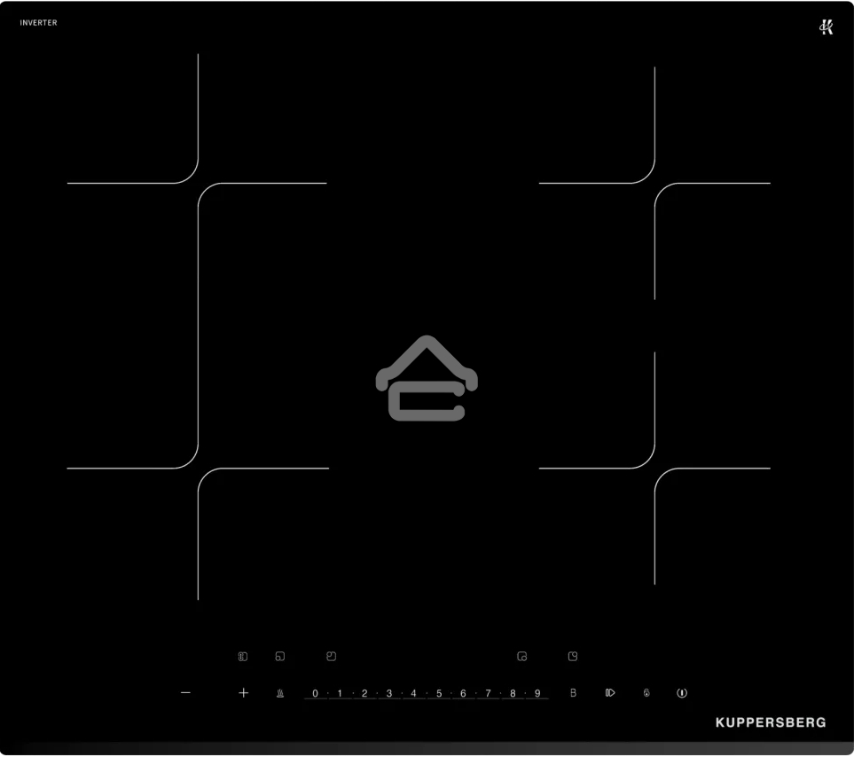 Варочная поверхность Kuppersberg/ Варочная поверхность Kuppersberg, индукция, High-Tech, 9 уровней мощности, inverter, таймер, пауза, Booster, автоматическое отключение, Flexi-zone, слайдерное управление, поддержание тепла, цвет черный
