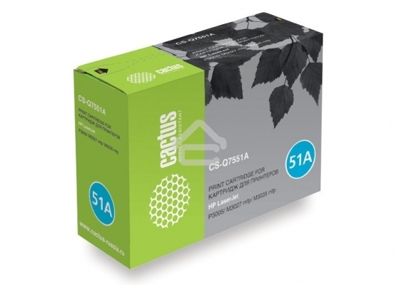 Картридж лазерный Cactus CS-Q7551A черный (6500 стр.) для HP Laser Jet P3005/M3027 mfp/M3035 mfp.
