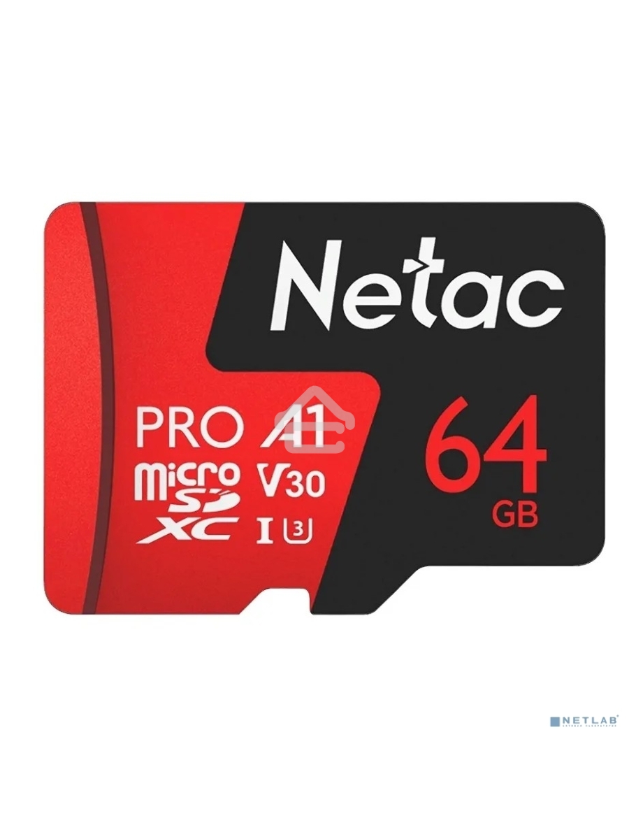 Флеш карта MicroSD card Netac P500 Extreme Pro 64GB, retail version w/o SD adapter