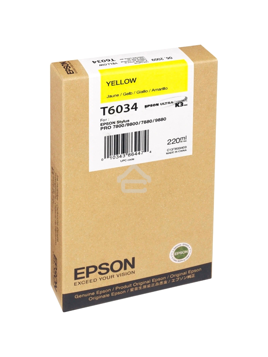 Картридж струйный Epson C13T603400 желтый для Epson St Pro 7880/9880 (220мл)
