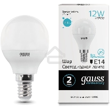 Лампа светодиодная LED Gauss Elementary Шар 12W 920lm E14 4100K