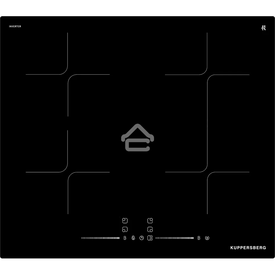 Индукционная варочная панель Kuppersberg ICI 615, индукция, High-Tech, 59 см, 9 уровней мощности, блокировка управления, автоматическое отключение, Inverter, таймер, Booster, Flexi-zone, слайдерное управление, черный