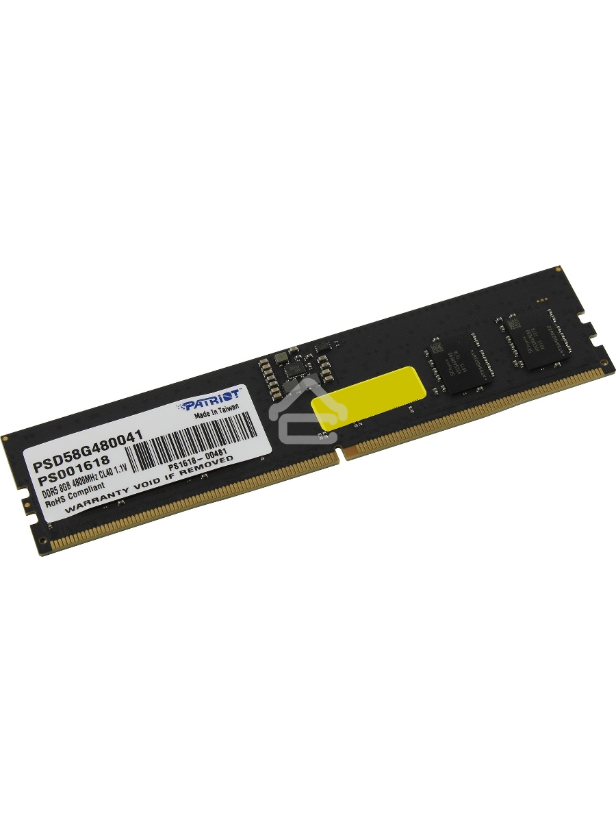 Оперативная память Patriot Signature, DDR5, 8GB (1x8 GB), 4800 MHz, CL40, DIMM