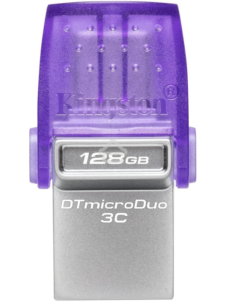 Флеш диск Kingston 128Gb DataTraveler microDuo 3C DTDUO3CG3/128GB USB3.0 фиолетовый