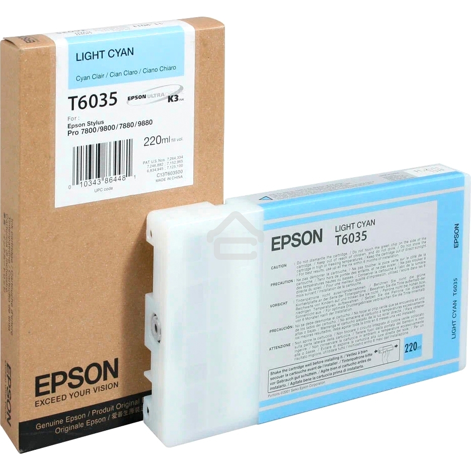 Картридж струйный Epson C13T603500 светло-голубой для Epson St Pro 7800/9800/7880/9880 (220мл)