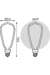 Лампа светодиодная Gauss Filament 4Вт цок.:E27 трубка 220B св.свеч.бел.теп. (упак.:10шт)