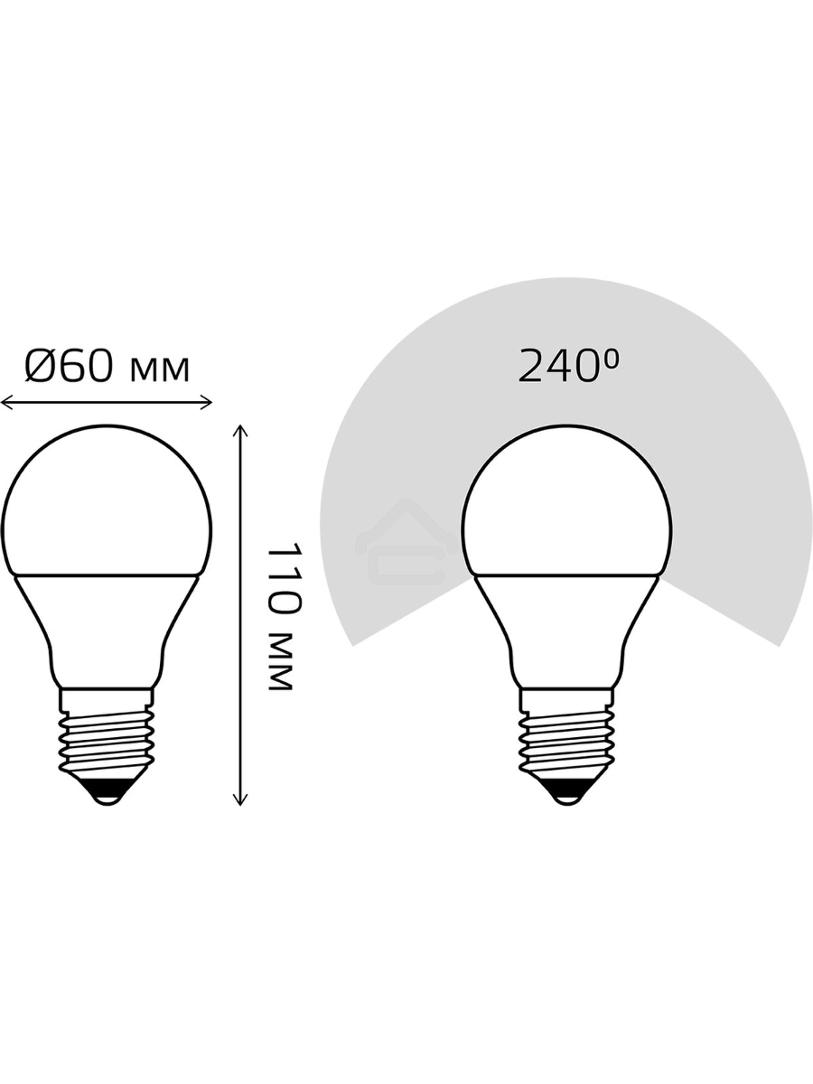 Светодиодная лампа GAUSS 23217A LED Elementary A60 7W E27 520lm 2700K 1/10/100 0