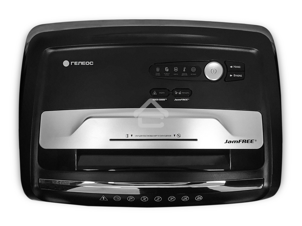 Шредер ГЕЛЕОС УМ35-4 (DIN P-4) фрагмент 3,9x30мм, 26 листов (70гр./м²), 35 литров, Уничт.скобы,скрепки,пл.карты,CD. TouchGuard.JamFree.ECO