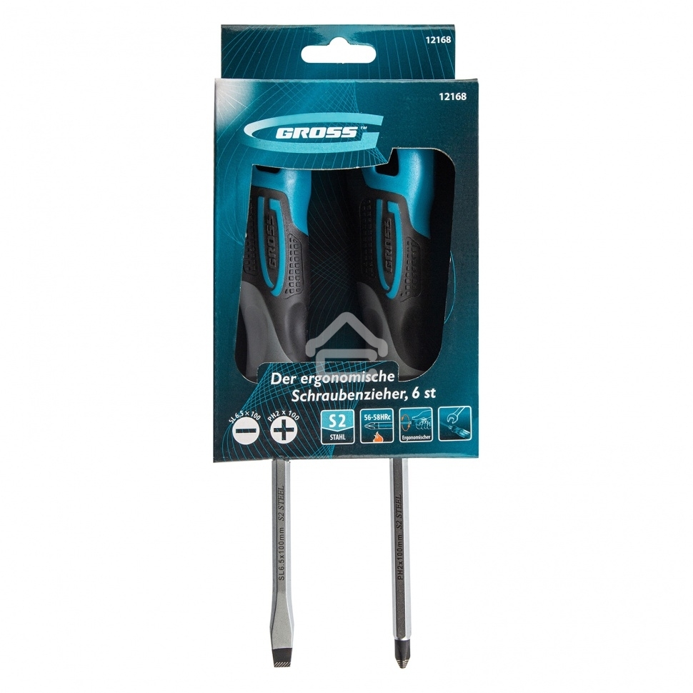 Набор отверток комбинированный Gross 2 шт., S2, трехкомпонентная рукоятка