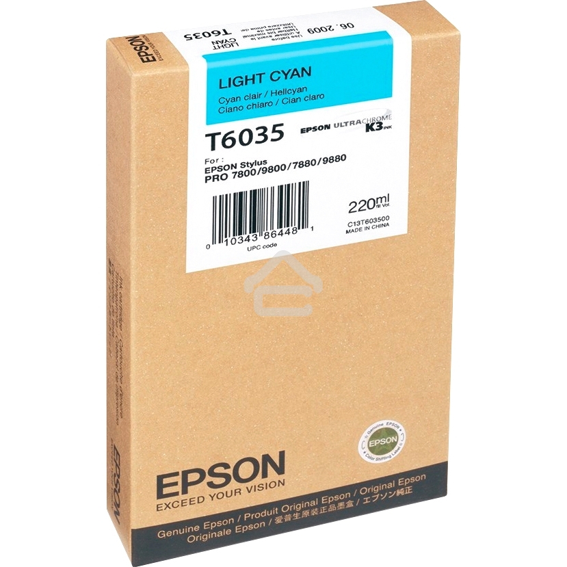 Картридж струйный Epson C13T603500 светло-голубой для Epson St Pro 7800/9800/7880/9880 (220мл)