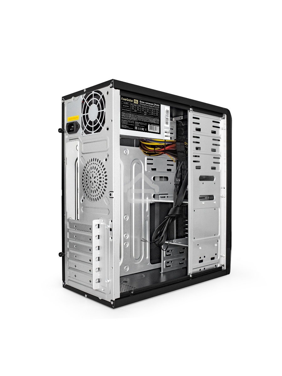 Компьютерный корпус Miditower Exegate CP-601 Black, ATX, <CP450W, 80mm>, 2*USB, Audio