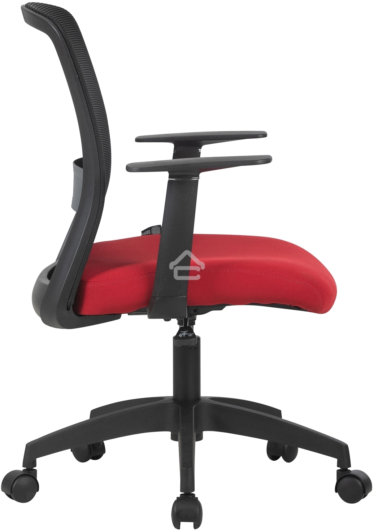 Кресло компьютерное Cactus CS-MC333-BKRD черный, сиденье темно-красный, сетка/ткань, низк.спин. крестов. пластик, пластик черный