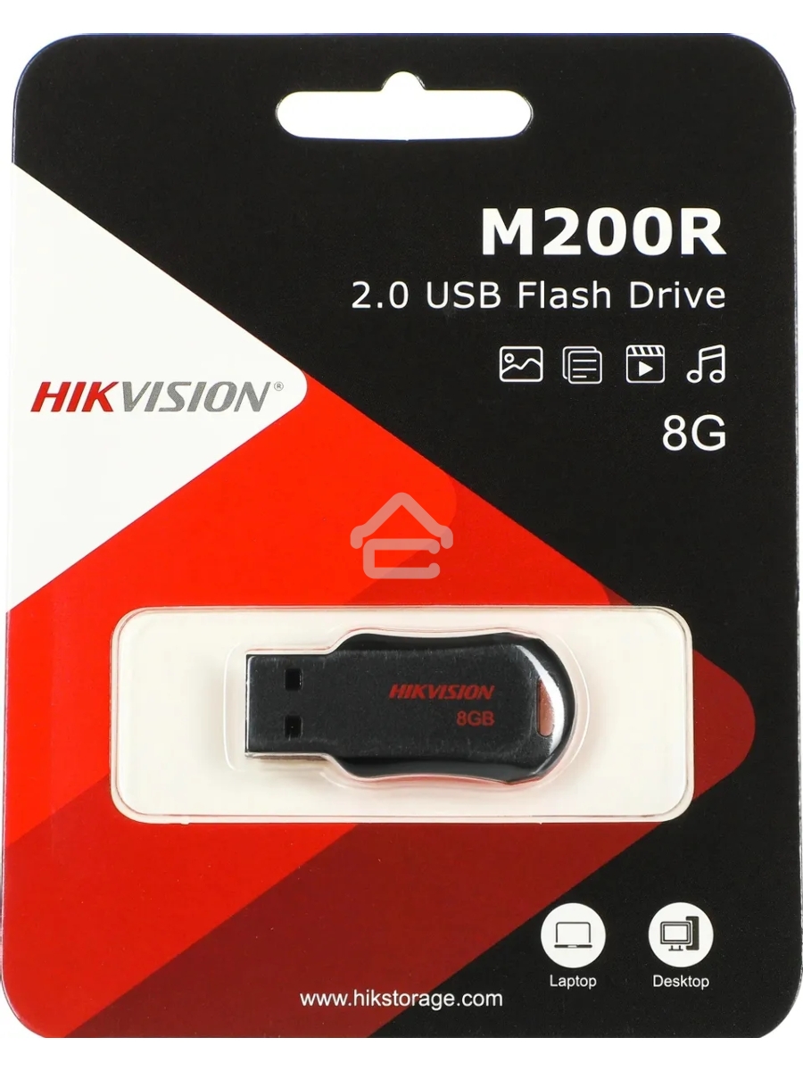 Флеш диск Hikvision 8Gb HS-USB-M200R/8G USB2.0 черный