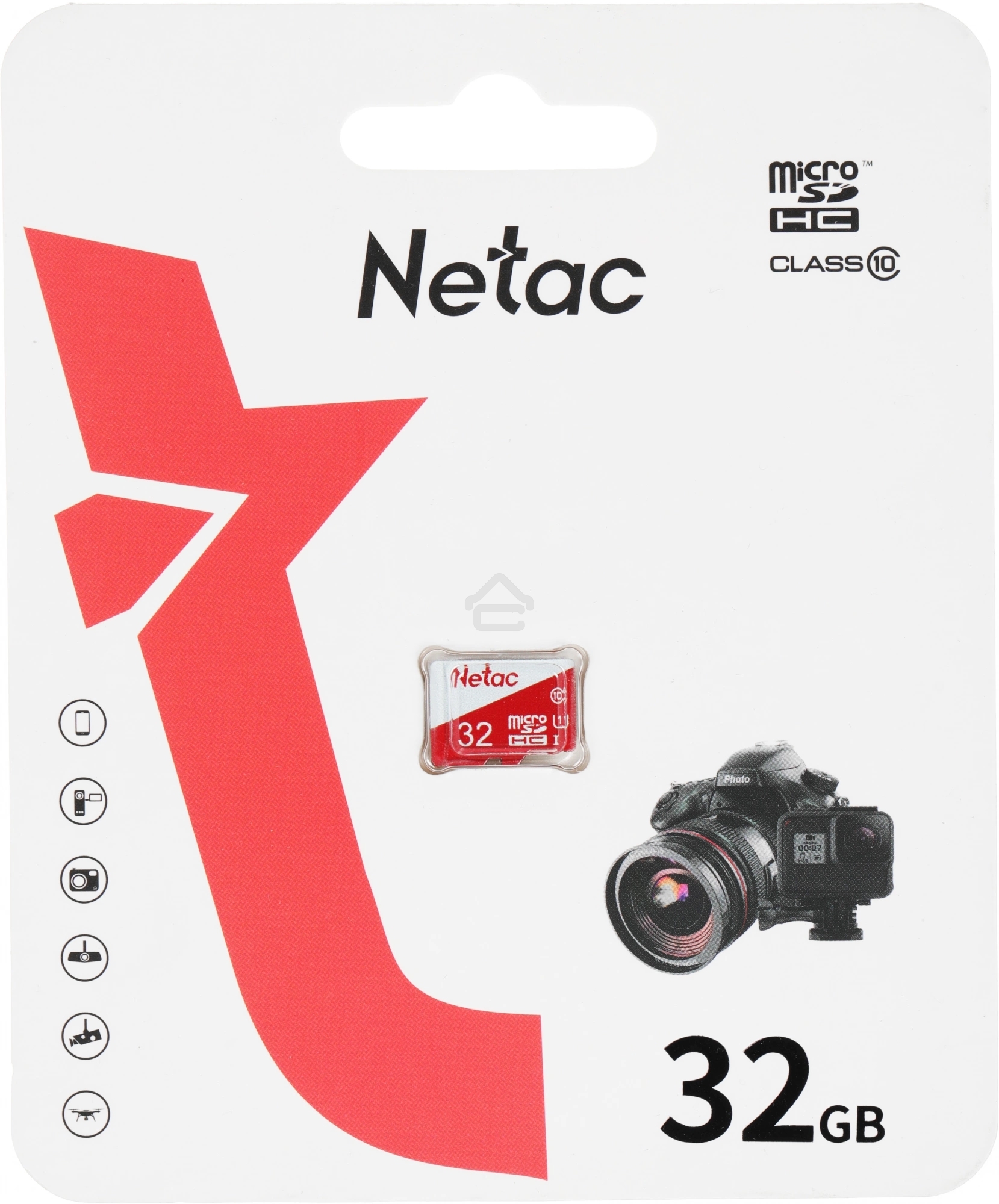 Карта памяти Netac P500 ECO 32GB MicroSDHC C10 up to 80MB/s, retail pack card only