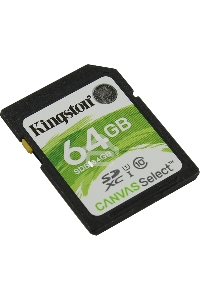 Флеш карта SDHC 64Gb Class10 Kingston <SDS2/64GB>, Canvas Select 100R CL10 UHS-I