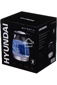 Чайник электрический Hyundai HYK-G2030 1.7л. 2200Вт черный (корпус: стекло)