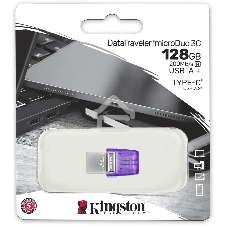 Флешка USB Kingston 128Gb DataTraveler microDuo 3C DTDUO3CG3/128Gb USB 3.0 фиолетовый