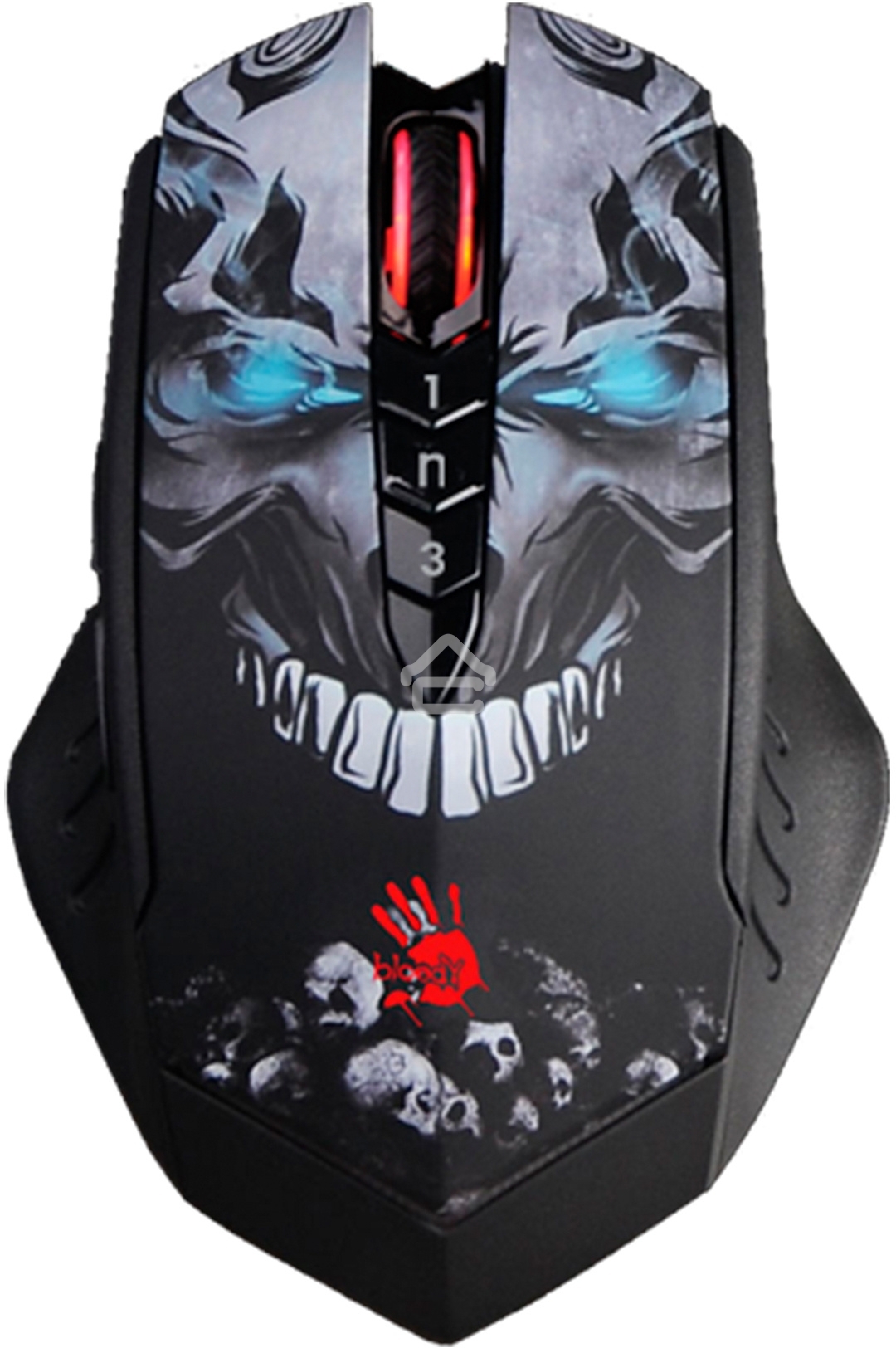 Мышь беспроводная A4Tech Bloody R80 Plus Skull черный, 5000 dpi, радиоканал, USB, кнопки - 8