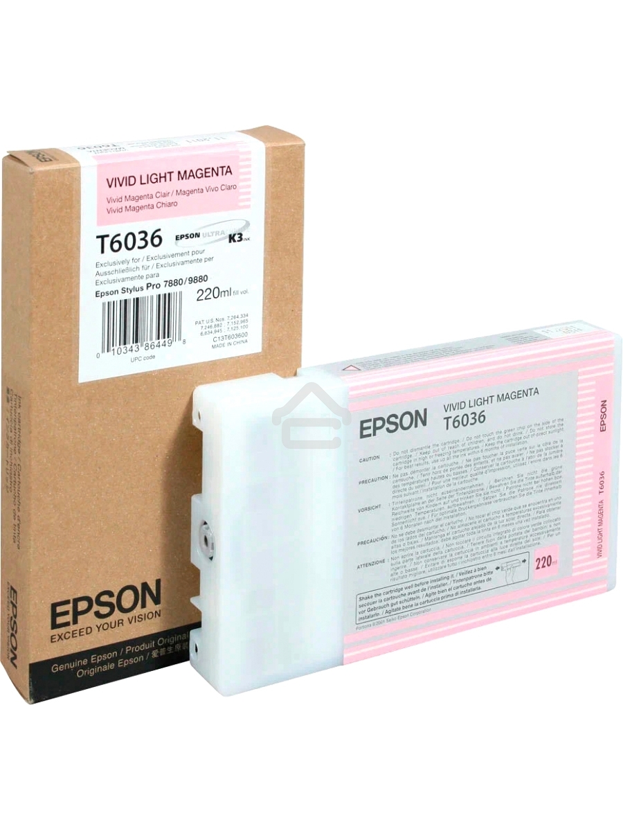 Картридж струйный Epson C13T603600 светло-пурпурный для Epson St Pro 7880/9880 (220мл)