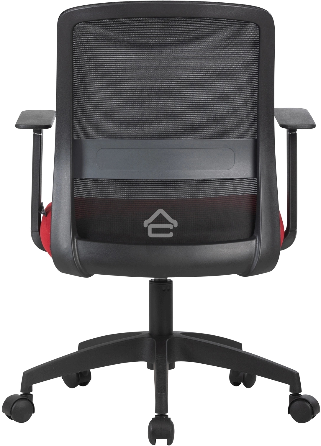 Кресло компьютерное Cactus CS-MC333-BKRD черный, сиденье темно-красный, сетка/ткань, низк.спин. крестов. пластик, пластик черный