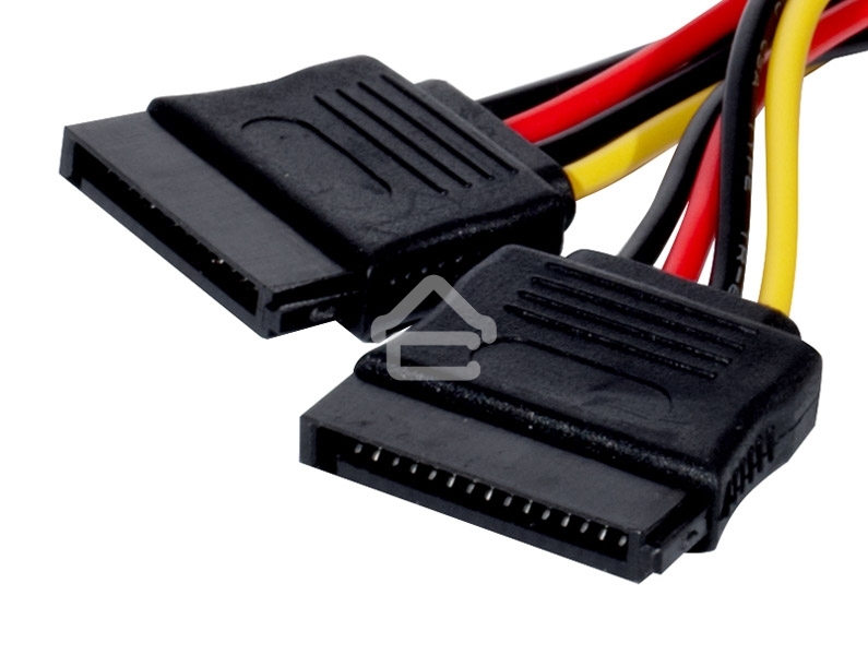 Кабель питания 2xSATA (от разъема Molex (IDE) блока питания), 15 см ExeGate