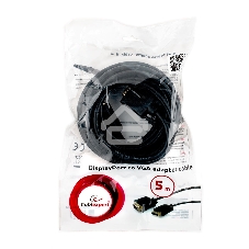 Кабель DisplayPort->VGA Cablexpert CCP-DPM-VGAM-5M, 5м, 20M/15M, черный, экран, пакет