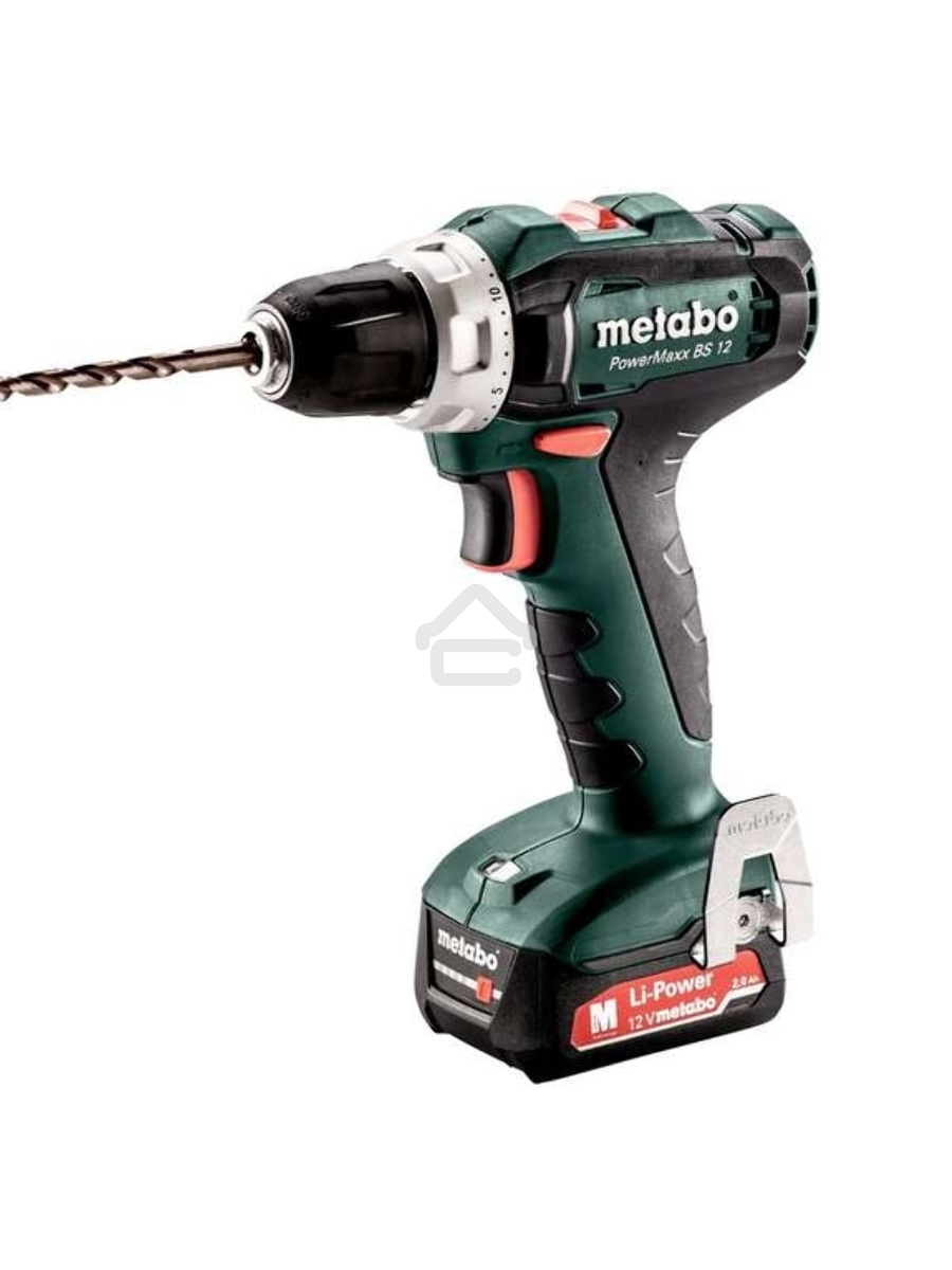 Дрель-шуруповерт Metabo PowerMaxx BS 12 601036500, Аккумуляторный, 12В, 2 АКБ, Кейс