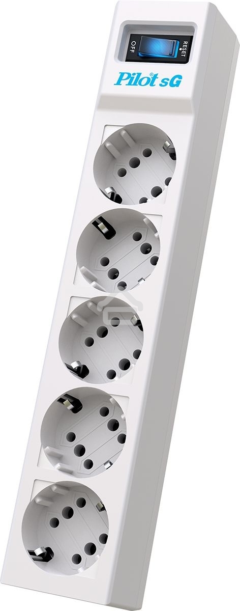 Сетевой фильтр Pilot SG 3 м, 5 розеток, белый, коробка