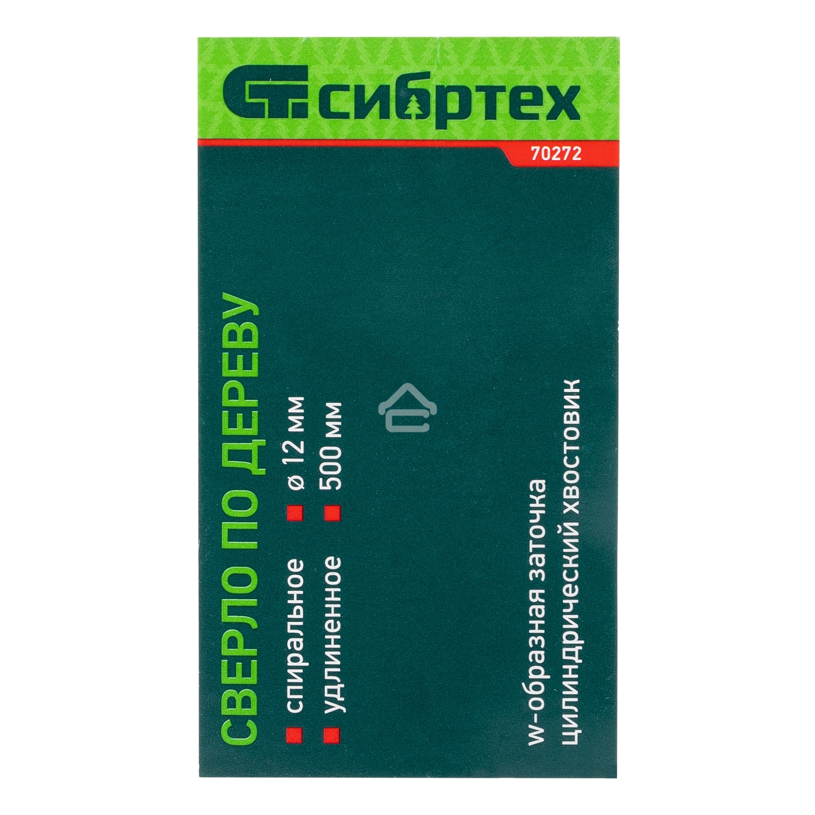 Сверло по дереву Сибртех, 12х500 мм, цилиндрический хвостовик