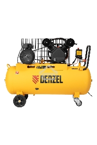 Компрессор воздушный рем. привод BCV2200/100, 2,2 кВт, 100 литров, 370 л/мин Denzel