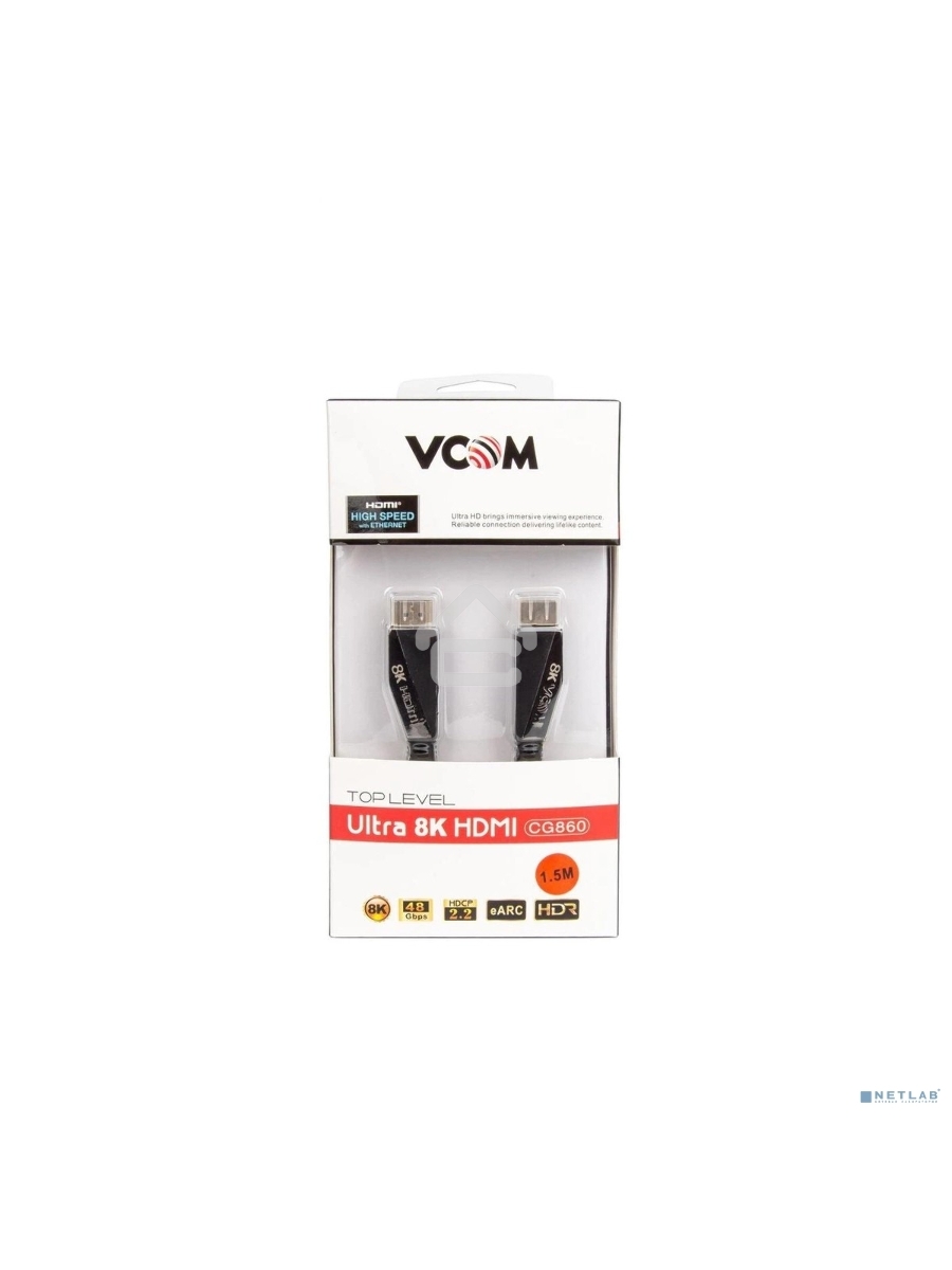 Кабель HDMI 19M/M,ver. 2.1, 8K@60 Hz 1.5m VCOM <CG860-1.5M>