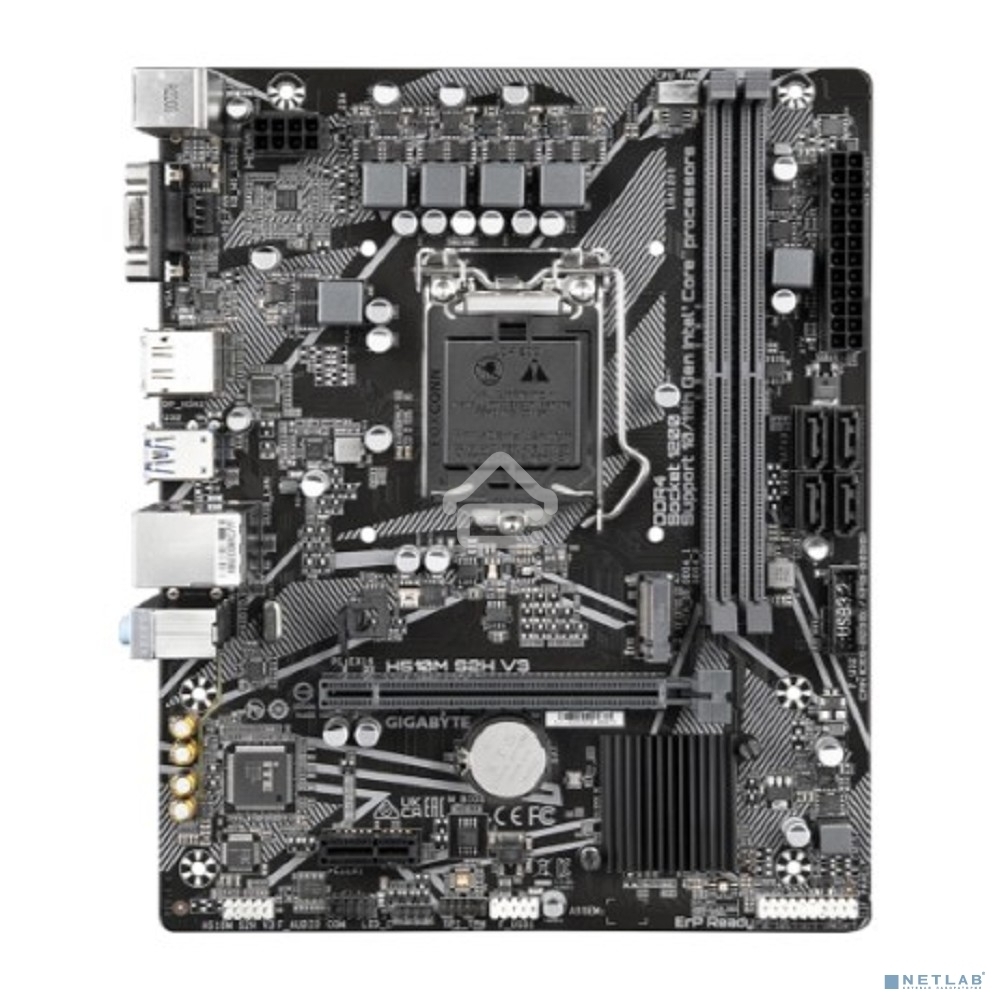 Материнская плата Gigabyte H510M S2H V3 (V2.0), LGA 1200, Intel H470, 2xDDR4, 4xSATA, 1xM.2, 1xPCIe 3.0 x16, 1xDP, 1xHDMI, 1xVGA, 1x 1Gb LAN, 2xUSB-A 3.2 Gen 1, 4xUSB-A 2.0, 3x 3.5 мм, 7.1, mATX