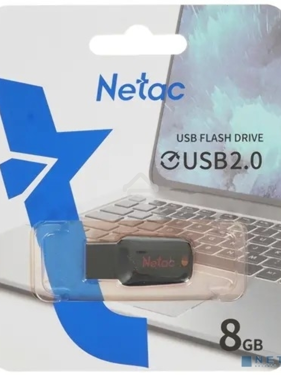 Флеш диск Netac U197 8Gb <NT03U197N-008G-20BK>, USB2.0, пластиковая, черная