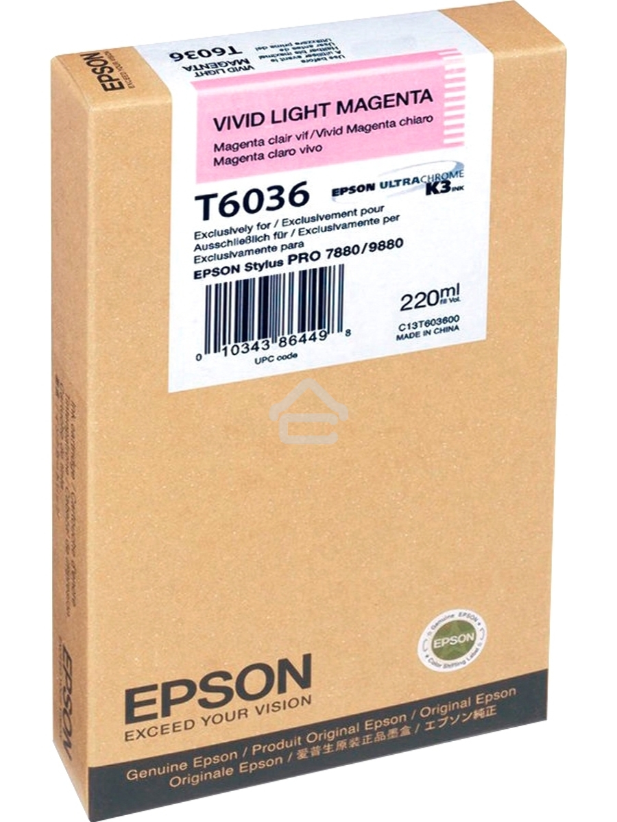 Картридж струйный Epson C13T603600 светло-пурпурный для Epson St Pro 7880/9880 (220мл)