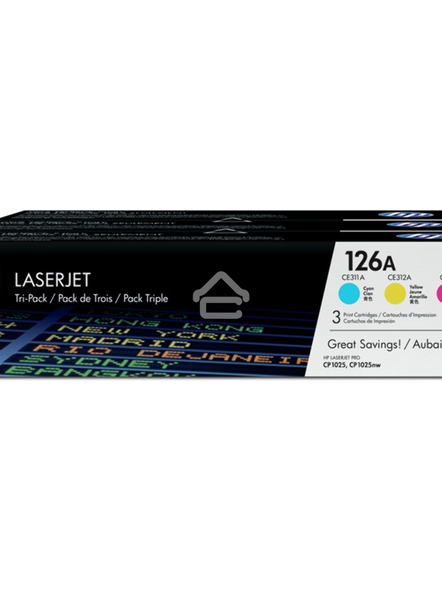 Картридж лазерный комплект HP CF341A голубой/пурпурный/желтый для LJ CP1025 3 х 1000 стр