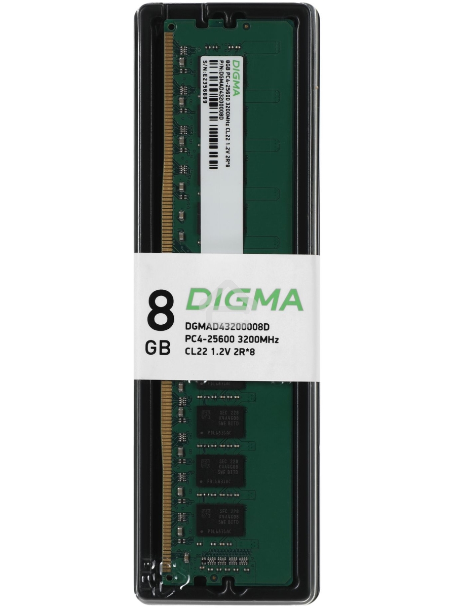 Оперативная память Digma, DDR4, 8GB (1x8GB), 3200MHz, CL22, DIMM
