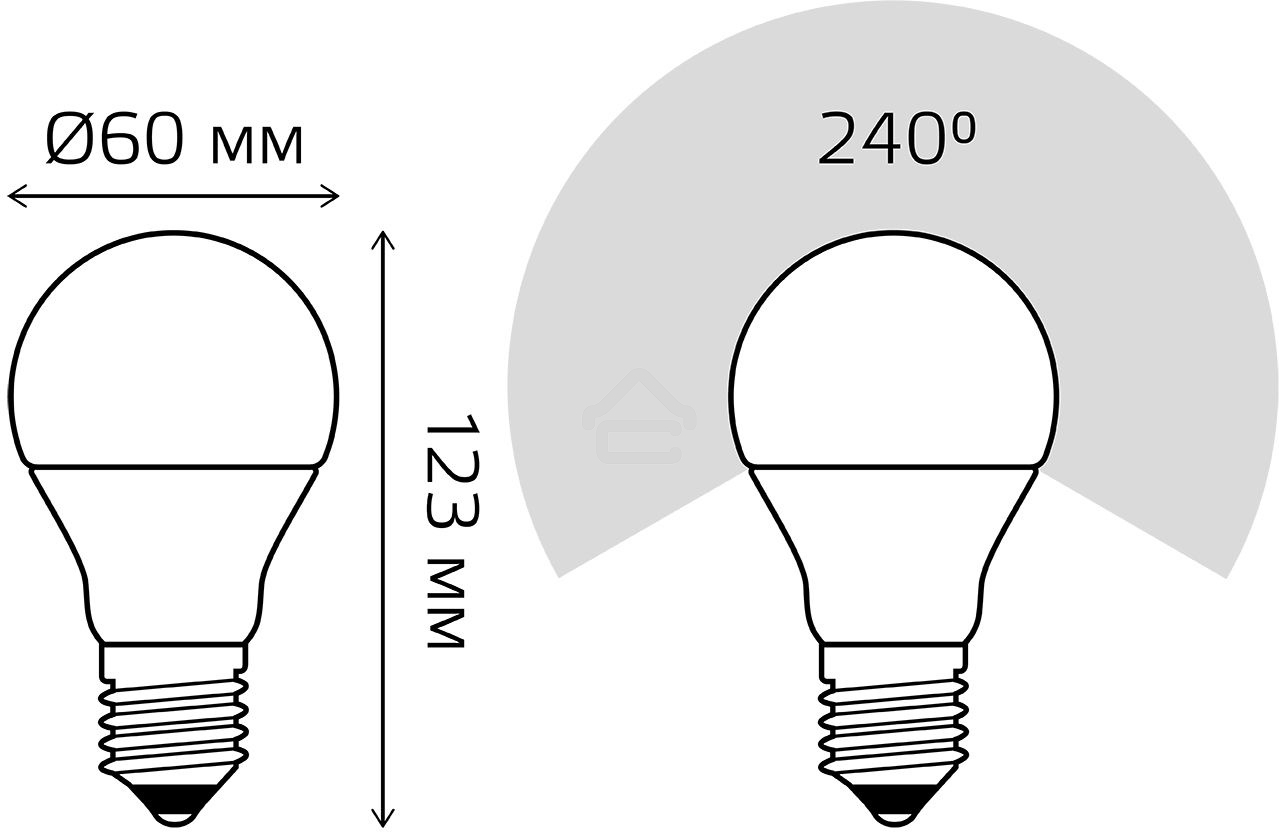 Светодиодная лампа GAUSS 102502216 LED A60 16W E27 1470lm 4100K 1/10/50