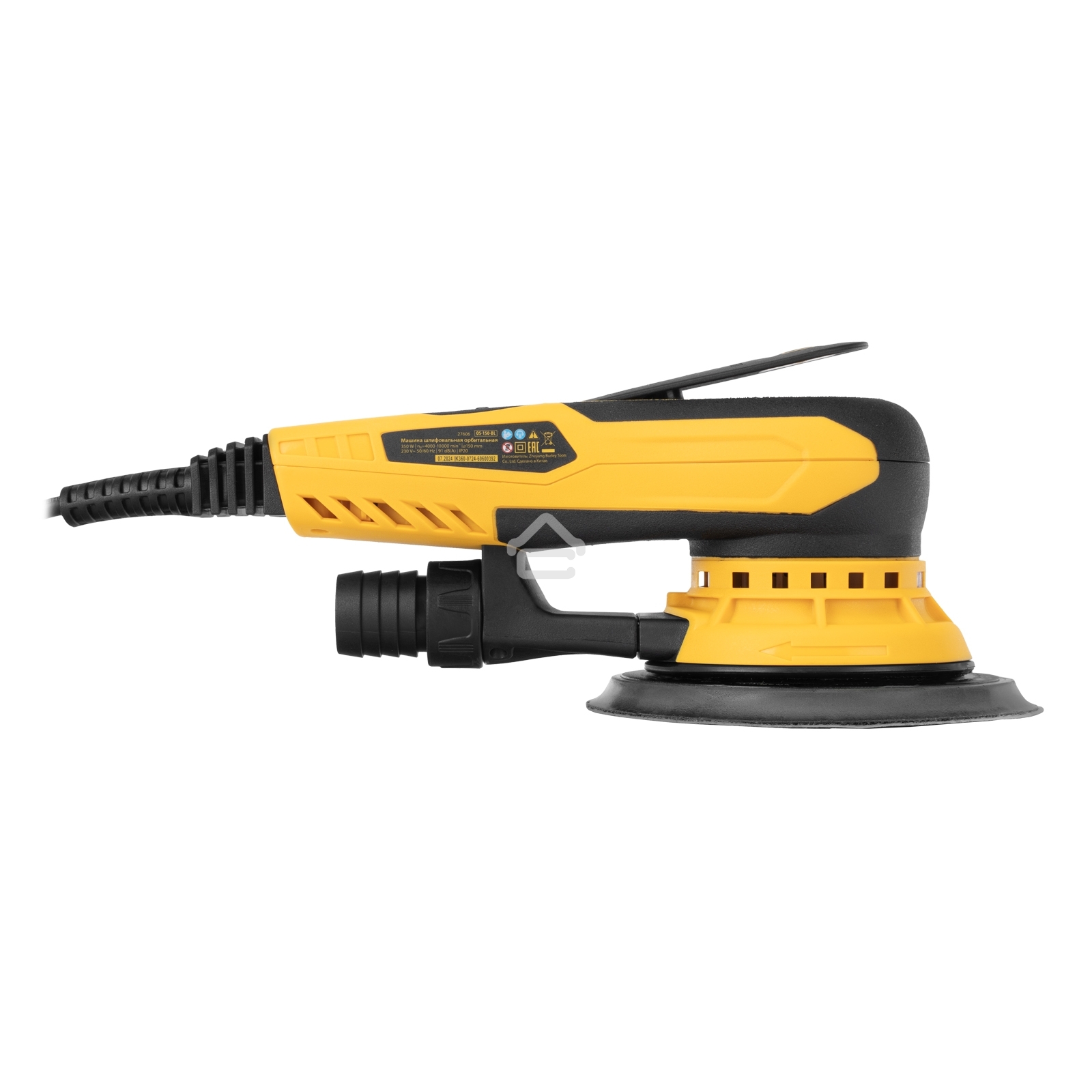 Эксцентриковая шлифовальная машина бесщеточная Denzel OS-150-BL, 350 Вт, 4000-10000 об/мин