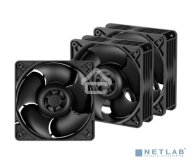 Комплект вентиляторов для корпуса Arctic S12038-4K 3 Pack черный, 120 мм, 4000 об/мин, 4 pin