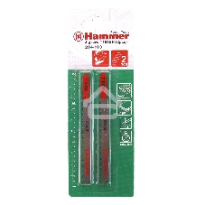 Пилка для лобзика Haммer Flex 204-103 JG WD T101BRдр.\пл, 74мм, шаг 2.5, обр.зуб, HCS, 2шт.