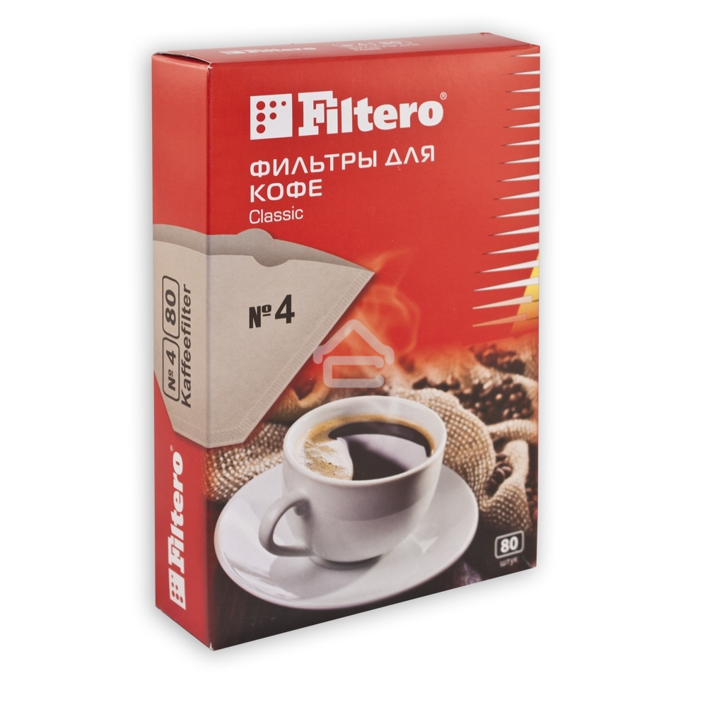 Фильтры для кофе Filtero №4/80, для кофеварок капельного типа, бумажные, 80 шт