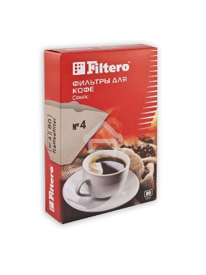Фильтры для кофе Filtero №4/80,  для кофеварок капельного типа,  бумажные,  80 шт
