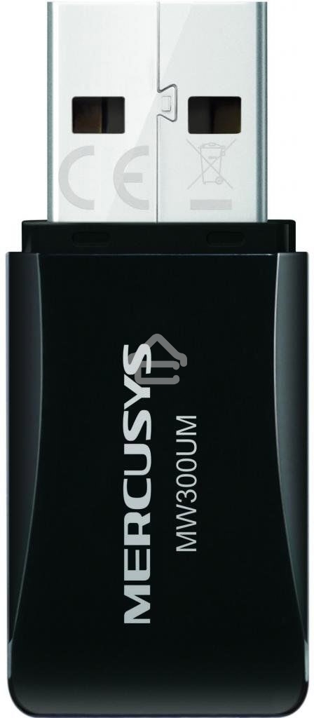 Сетевой адаптер USB2.0 адаптер Mercusys MW300UM, 300Мбит/с, компактный