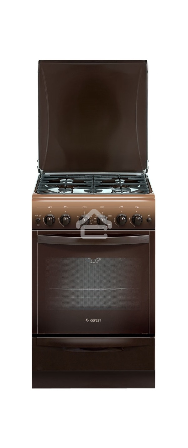 Плита газовая Gefest 5100-02 0001 коричневый, конфорок 4 газовых, духовка 52 л, 50 см x 85 см x 58.5 см
