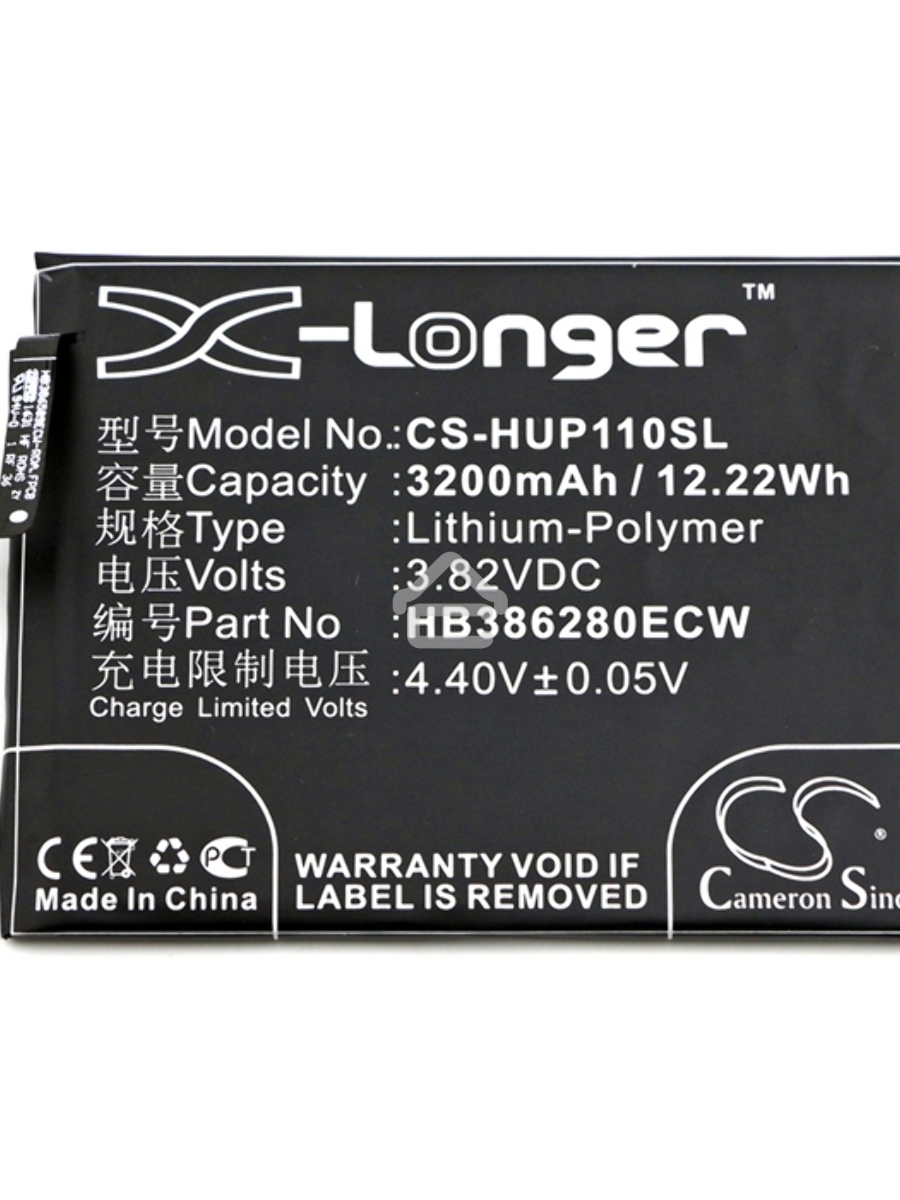 Аккумулятор CameronSino CS-HUP110SL HB386280ECW для Huawei Honor 93.82V / 3200mAh / 12.22Wh