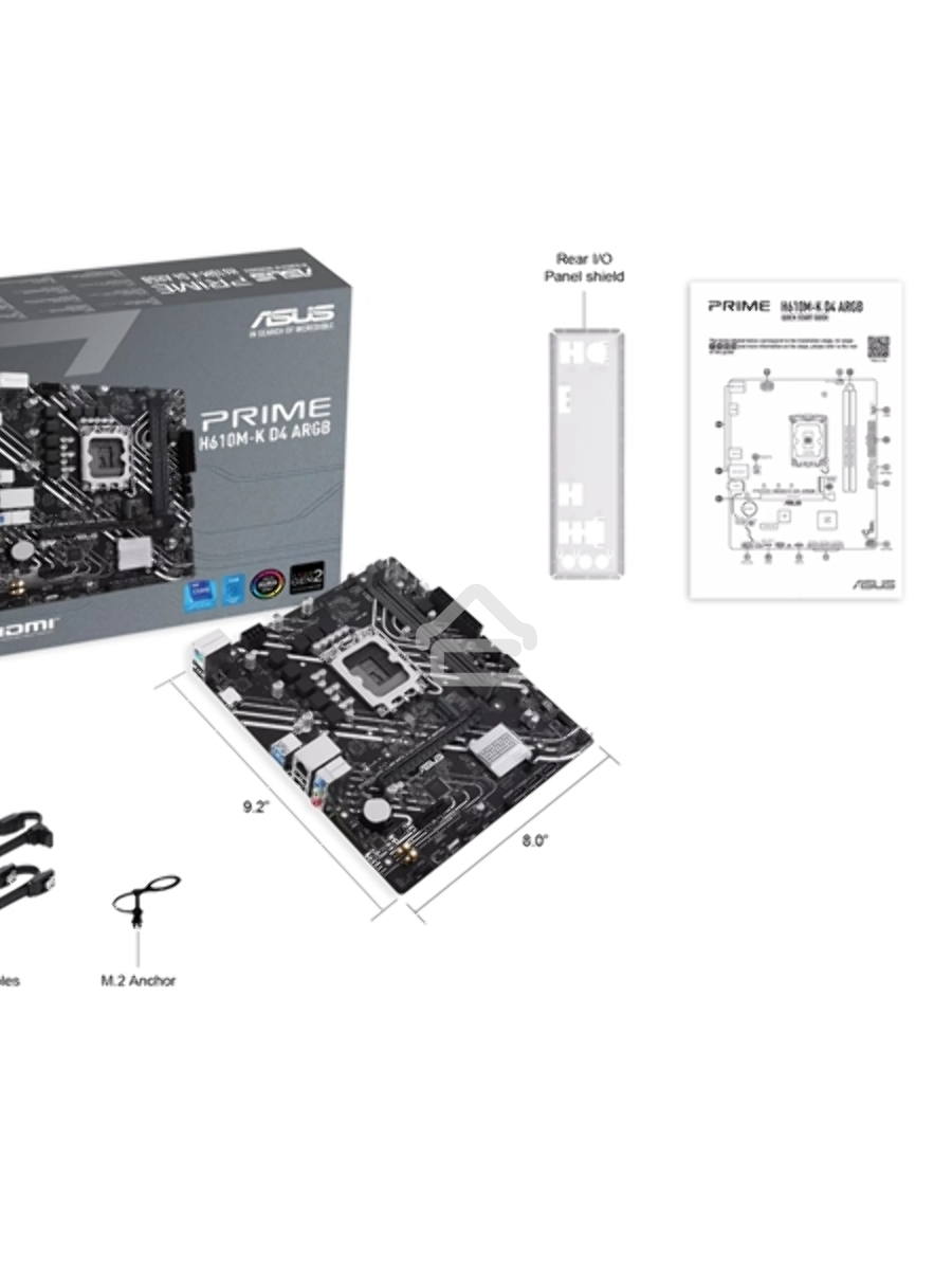 Материнская плата ASUS PRIME H610M-K D4 ARGB, LGA 1700, Intel H610, 2xDDR4, 4xSATA, 1xM.2, 1xPCIe 4.0 x16, 1xHDMI, 1x1Gb LAN, 2xUSB 5Gbps, 4xUSB 2.0, 7.1, mATX