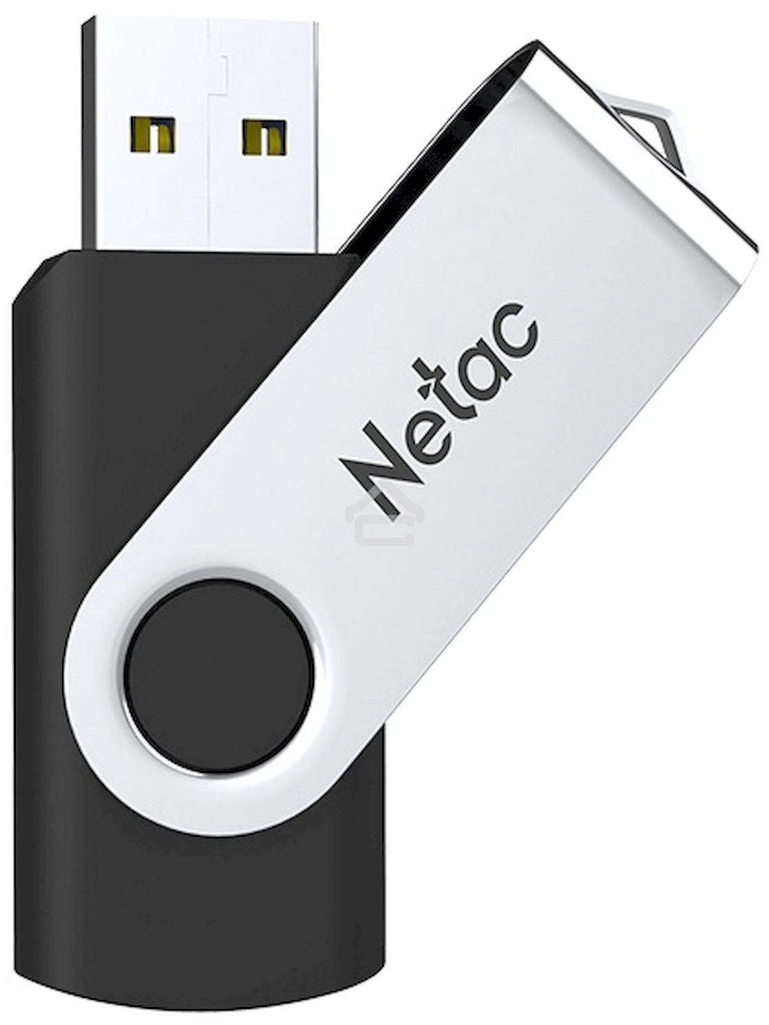 Флешка USB Netac U505 (NT03U505N-004G-20BK), 4Gb, USB 2.0, R/W 70/30, черный/серебристый